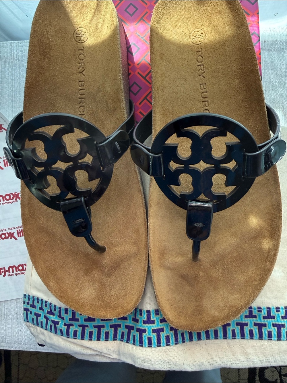 Tory Burch Miller Cloud Patent Leather Sandal 8.5 New - Picture 3 of 6